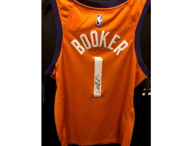 Devin Booker Autographed Orange Jersey