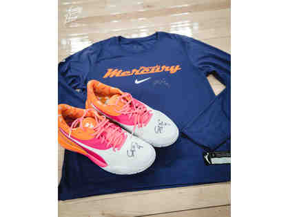 Phoenix Mercury Shirt and PUMA Dunkin' Donuts Shoes Autographed By Skylar Diggins-Smith