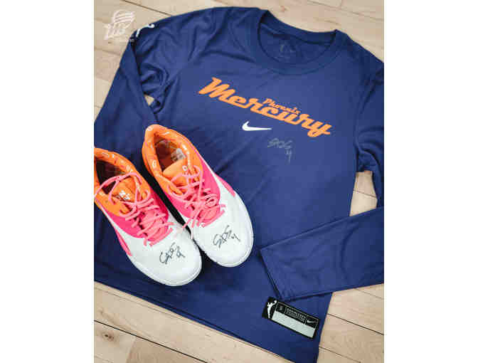 Phoenix Mercury Shirt and PUMA Dunkin' Donuts Shoes Autographed By Skylar Diggins-Smith