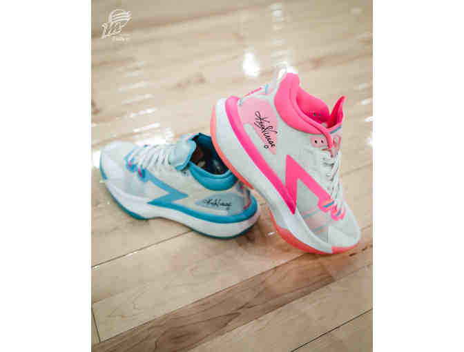 Jordan Brand Player-Edition Pink/Blue Shoes Autographed by Kia Nurse