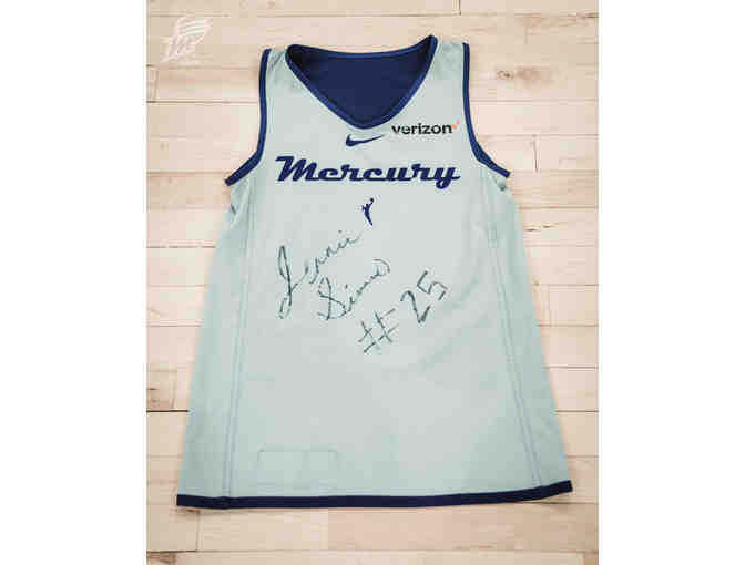 Phoenix Mercury Practice Jersey & Nike LeBron Shoes Autographed by Jennie Simms