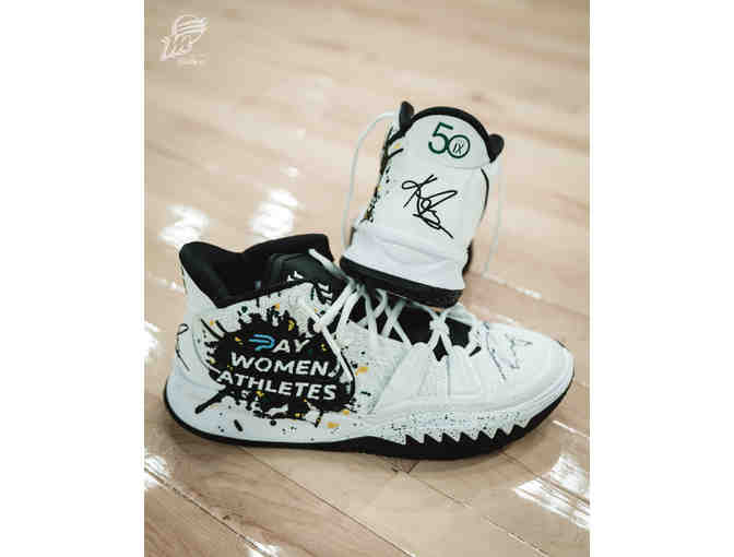 Custom Nike 'Pay Women Athletes' Kyrie Shoes Autographed by Reshanda Gray