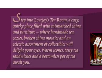 Lovejoy's Tea Room - High Tea for 2 and Wee Tea for 2