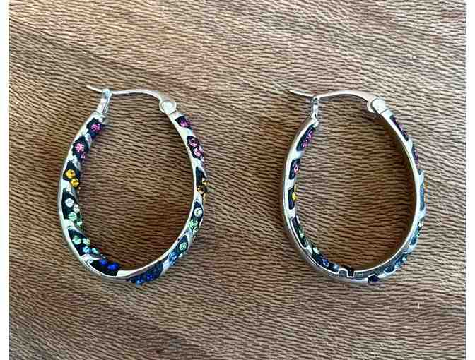 J12 Rainbow Hoop Earrings