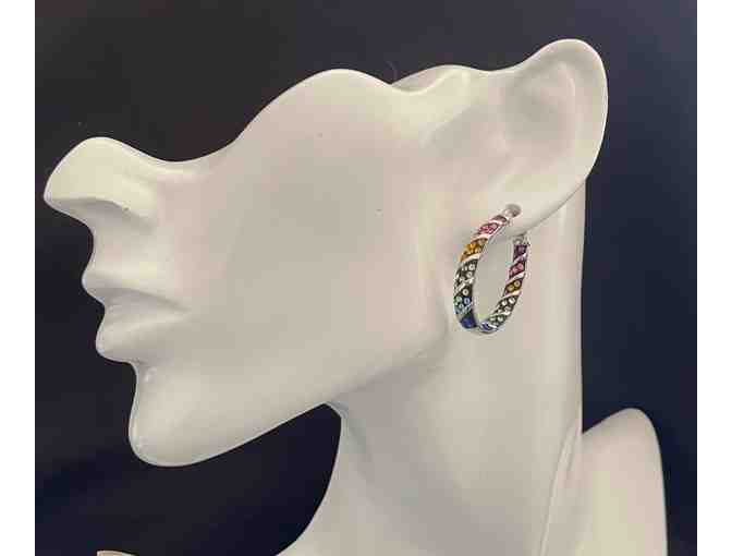 J12 Rainbow Hoop Earrings