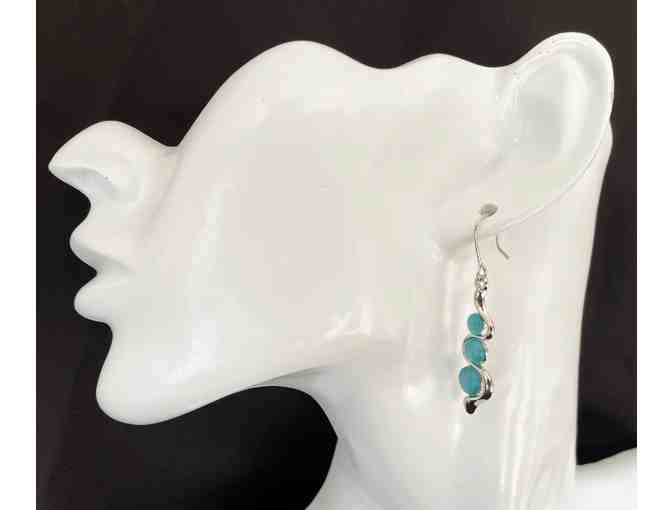 J13 Turquoise Gemstone Drop Earrings