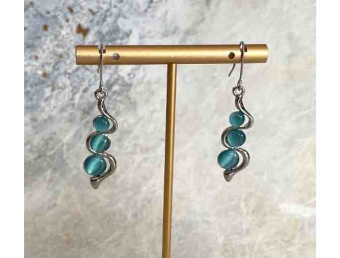 J13 Turquoise Gemstone Drop Earrings