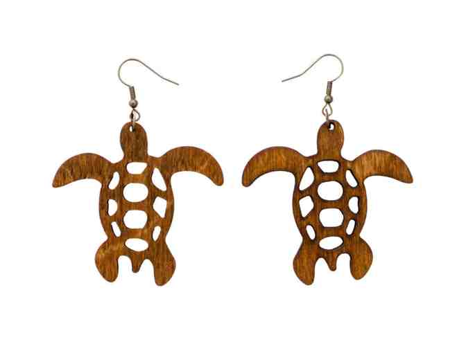 J14 Sea Turtle Earrings - Laser Cut Wood