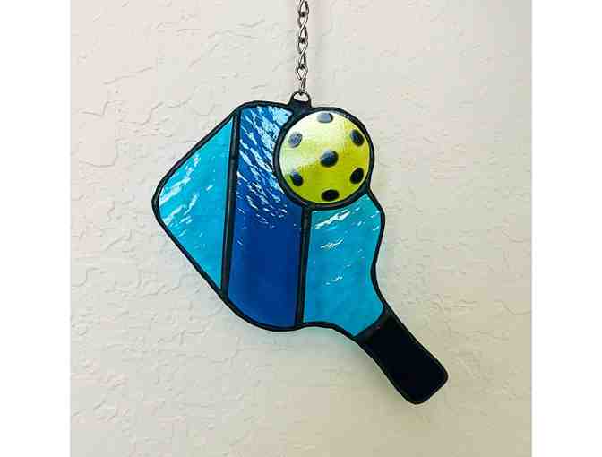 G09 Stained Glass Pickleball Suncatcher