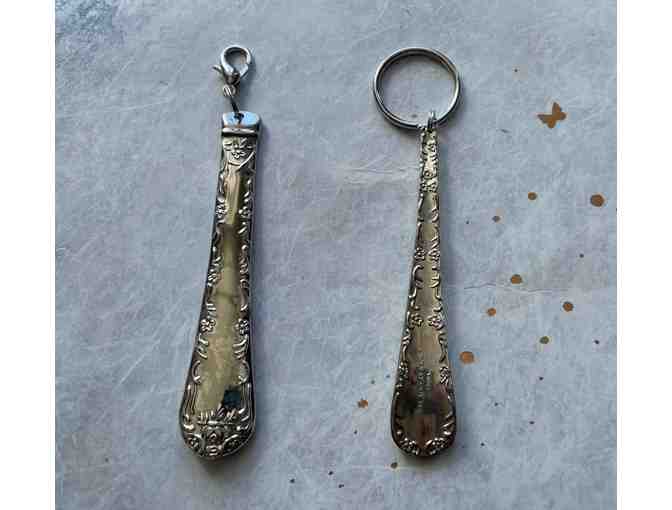 M20 Faux Reclaimed Silver Bag Tags / Key Chains