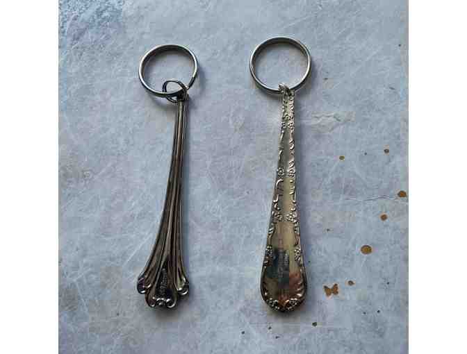 M21 Faux Reclaimed Silver Bag Tags / Key Chains