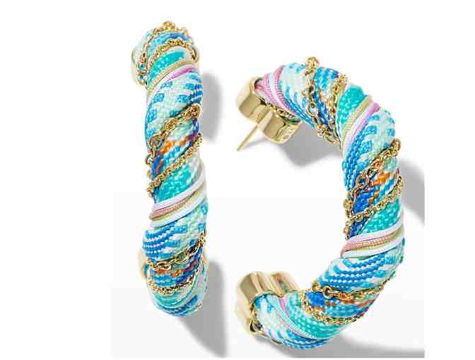 J07 Kendra Scott Masie Gold Corded Hoop Earrings