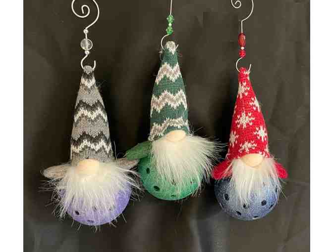 N02 Upcycled Pickleball Ornament Trio #2