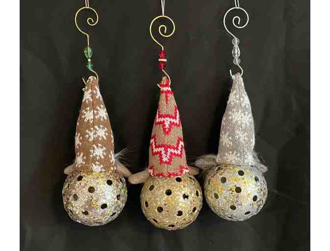 N04 Upcycled Pickleball Ornament Trio #4