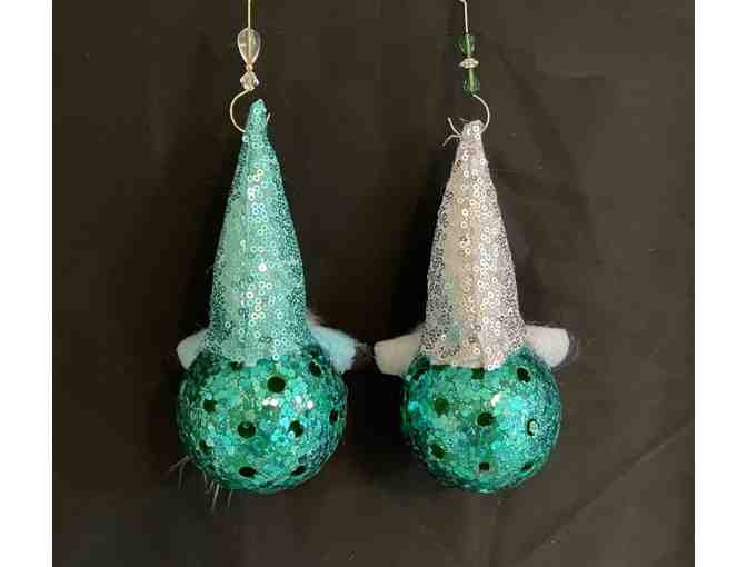 N08 Upcycled Pickleball Ornament Duo #8