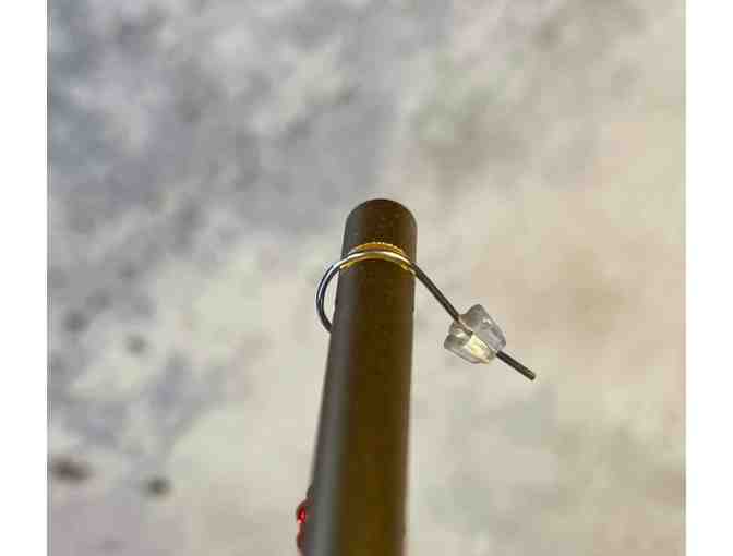 I39 'Disco Ball' Dangle Earrings, Dark Aqua Blue