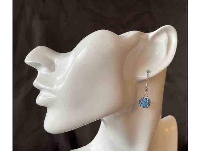I25 'Disco Ball' Dangle Earrings, Light Blue