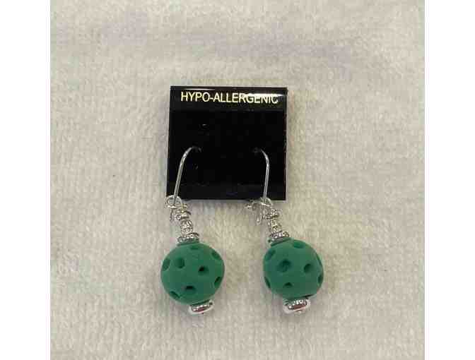 B07 Pickleball Dangle Earrings, Green