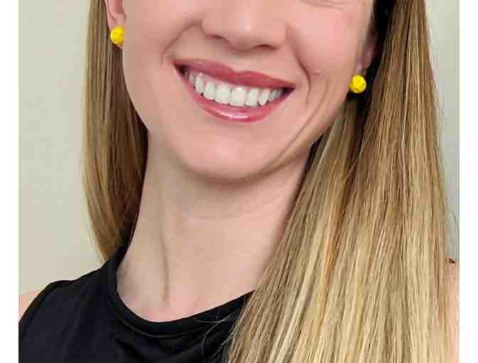 B14 Pickleball Stud Earrings, Yellow