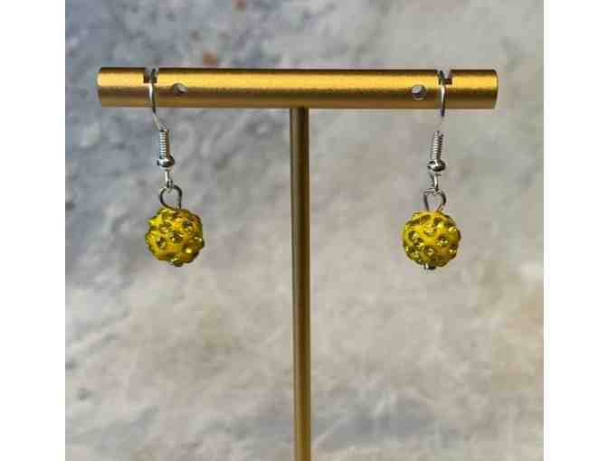 B15 'Pickleball Pizzaz' Dangle Earrings, Yellow