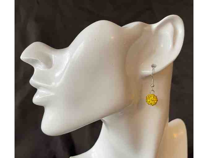 B15 'Pickleball Pizzaz' Dangle Earrings, Yellow