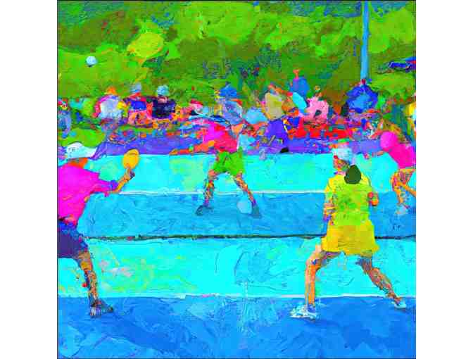 C04 Pickleball Action - Giclee Wrapped Canvas Print 20'x20'