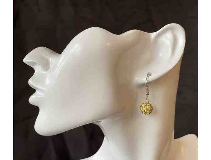 B16 'Pickleball Pizazz' Dangle Earrings, Light Yellow