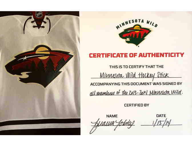 2013-14 Minnesota Wild Team Signed Stick