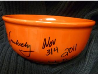 Bowl Autographed by Bruce Springsteen and Joe Grushecky