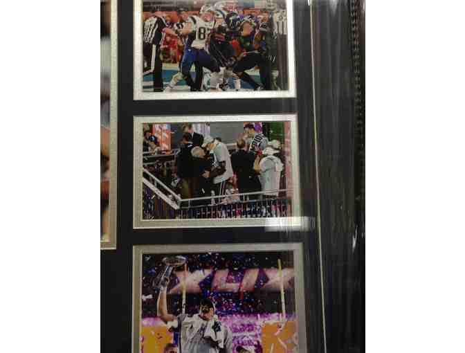 Gronkowski Autographed Photo Collage with Jersey Relic - Super Bowl 49