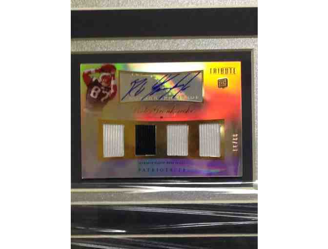 Gronkowski Autographed Photo Collage with Jersey Relic - Super Bowl 49