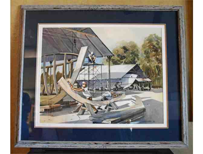 'Shrimp Boats Abuilding' original watercolor
