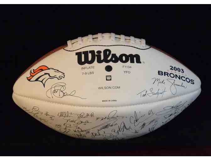 Signed Denver Broncos football 2003