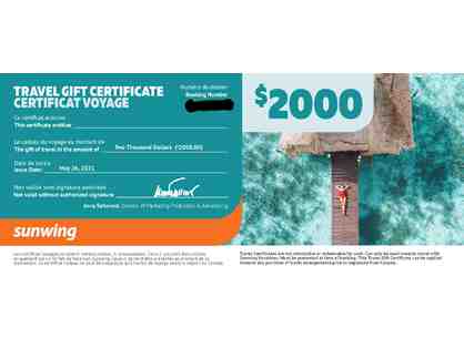 Sunwing Vacations Gift Certificate