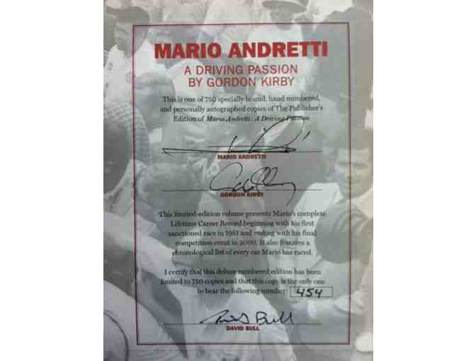 Limited Edition Biography Signed by Legendary Race Car Driver, Mario Andretti