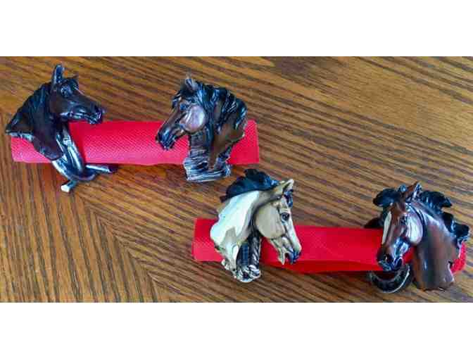 Four Horse Head Napkin Rings - Photo 1