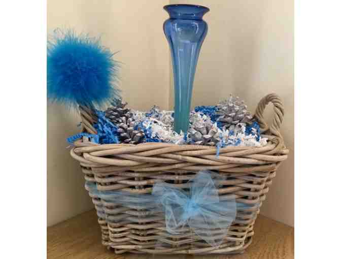 Blown Glass Blue Bud Vase - Photo 1