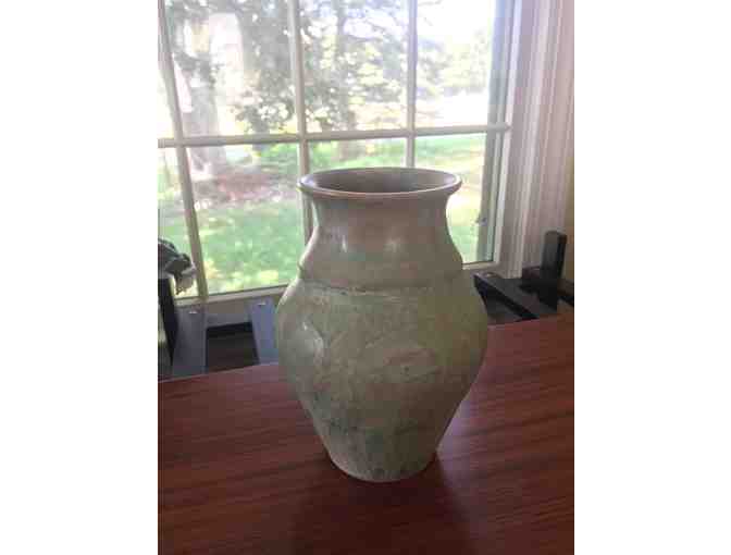 Green Handmade Pottery Vase - Photo 1