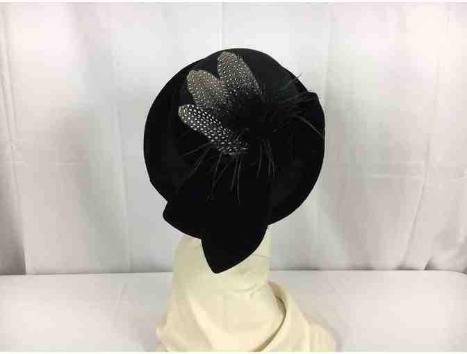 Black Wool Felt Cloche