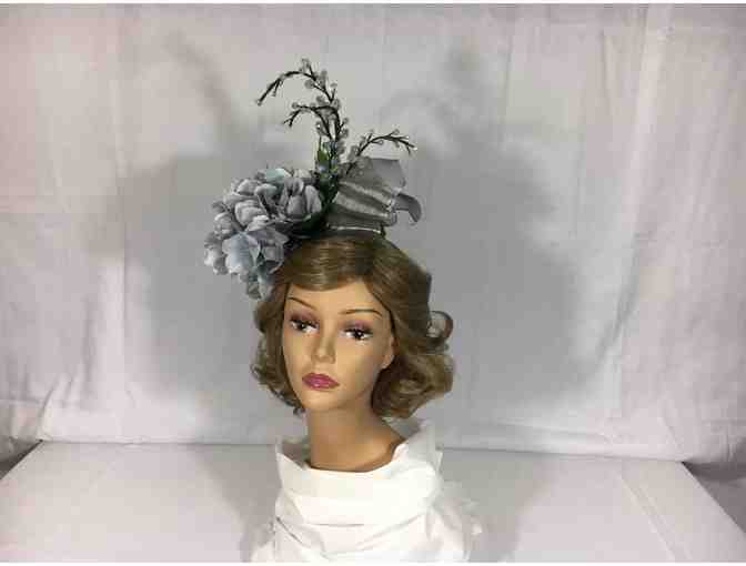 Silver-Gray Floral Fascinator