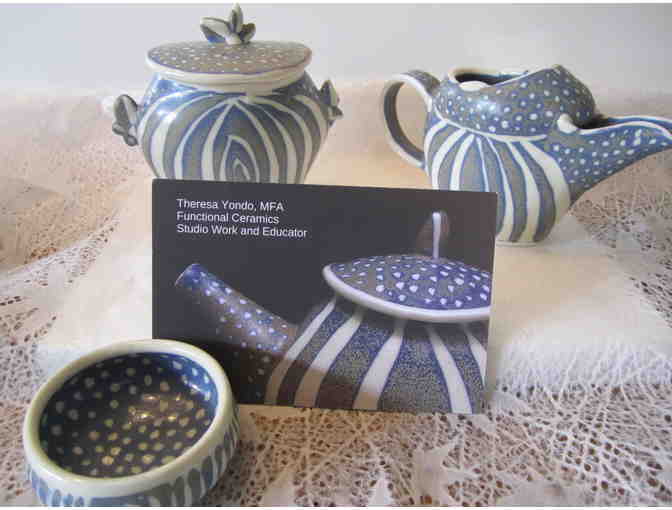 Blue Tea Set, by Theresa Yondo