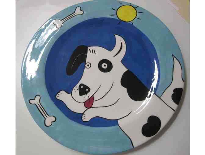 Happy Dog Platter, Karen Gelff circa 2002