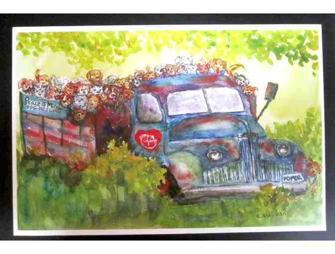 Truck Full of Love, 12' x 18', by watercolor artist, Catherine Sullivan