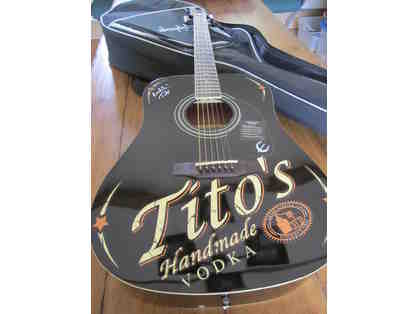 Signed Tito's Handmade Vodka Acoustic guitar & bottle to go with it!