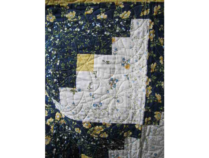 Handmade quilt, blues and yellows