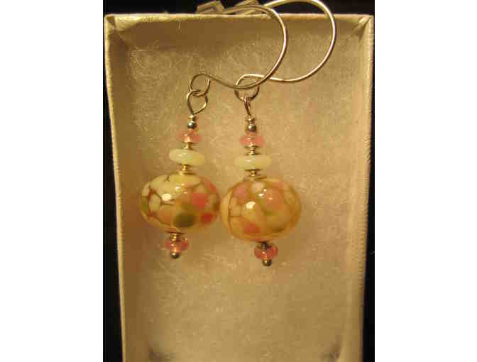 Lampwork and Crystal earrings (2 pair)