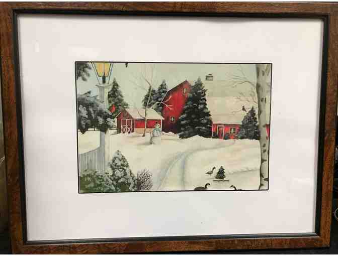 Print of 'Winter Barn'