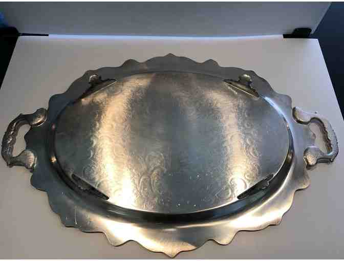 Towle Silverplated Footed Oval Tray - Shell pattern