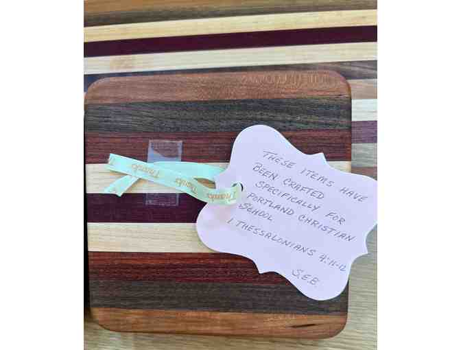 Handmade Cutting Board with 2 Trivets