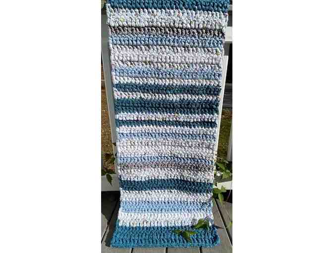 Crocheted Rag Rug Made From Upcycled Cotton Material